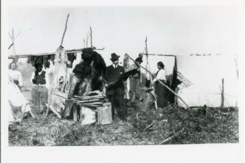 Abe Aaron trading with an Indigenous community in Alberta c. 1920s