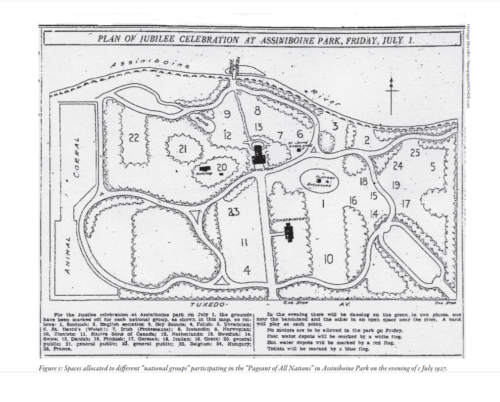 Map of the Diamond Jubille celebration Assiniboine Park 1927