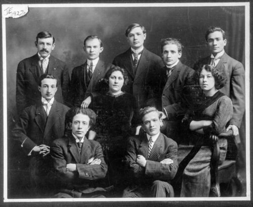 Group of Socialist Territorialists, early 1900s, N31574(Berl Miller, middle row, far left)