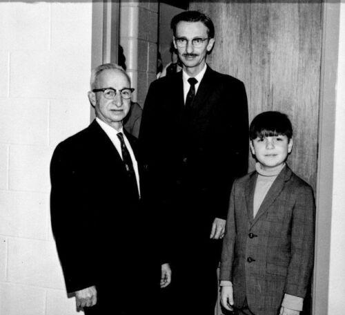 Three generations of Millers, 1968, N31579 (Left to right: Berl, Saul, Michael)